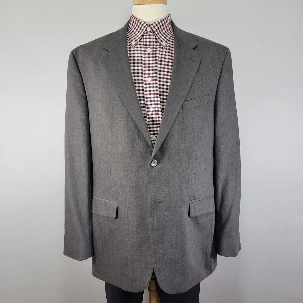 J.F Ferrar Men's Sport Coat Blazer‎ Two Button Heather Gray Wool Size 44L